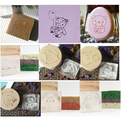 Bear handmade soap acrylic seal Mini DIY natural organic glass stamp chapter