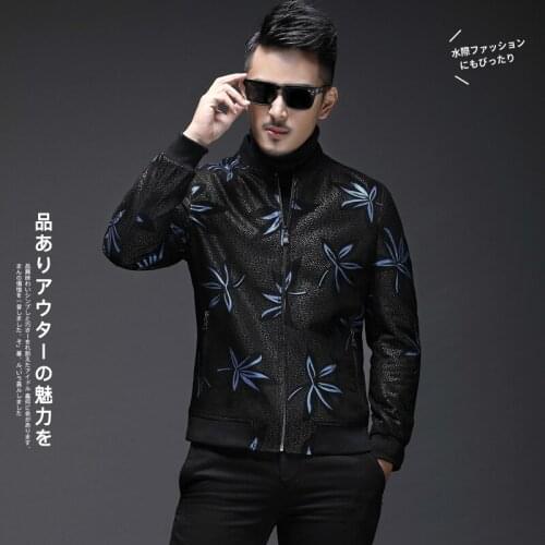 Mens Real Leather Jacket Men Autumn Sheepskin Coat Short Slim Motorcycle Bomber Jacket Genuine Leather Jackets L18-4800