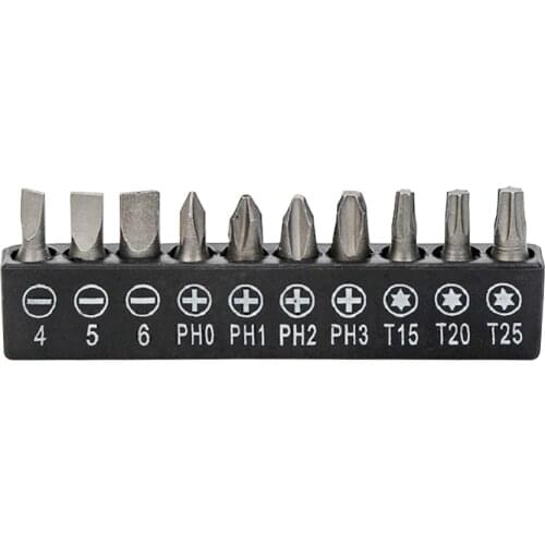 10pcs Insert Bit Set Torx Flat Head Cross Anti Slip Electric Hex Shank Screwdriver Head Driver Bit Holder Auto Car Repair Tools