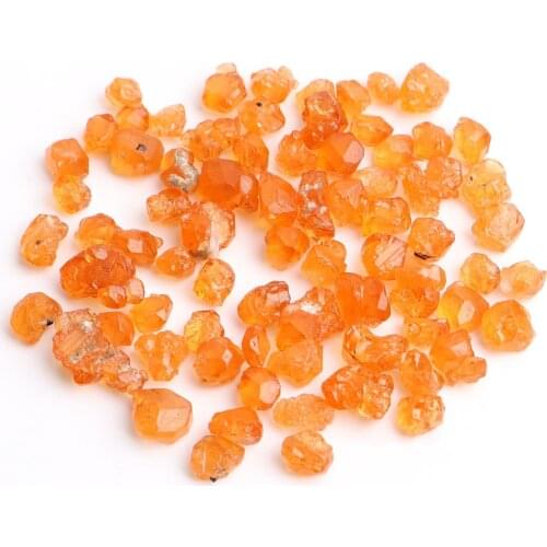 10Ct/pack Natural Fanta Garnet Gemstones Rough Spessartine Fine Jewelry Minerals Ring Making Necklace Mounting Diy Collection