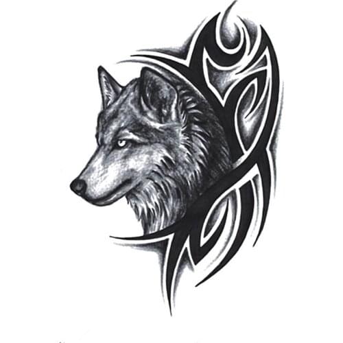New Hot Water Transfer Fake Tattoo Waterproof Temporary Tattoo Sticker Men Women Wolf Tattoo Flash Tattoo