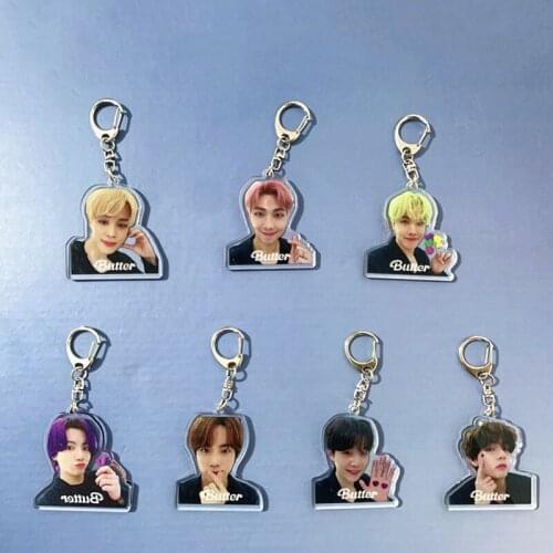 New Arrival KPOP Bangtan Keychain New Album Boys Butter Keyring Alloy Key Chain Pendant