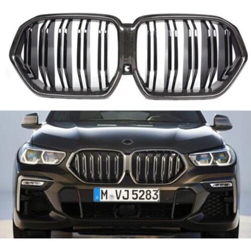High Quality Carbon Fiber / ABS Front bumper Around Mesh Grille Grills Trims Cover FOR BMW X6 G06 2019 2020 2021
