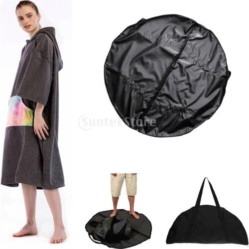 Microfiber Outdoor Adult Beach Quick Dry Changing Robe Bath Towel Hooded Poncho Surf Swimsuit Cloak + Wetsuit Change Mat / Bag