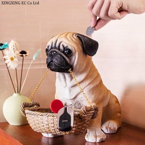 Nordic Resin Dog Piggy Bank Handcrafted Animal Desktop Decoration Cute Storage Tank Home Decoration Accessories for Living Room