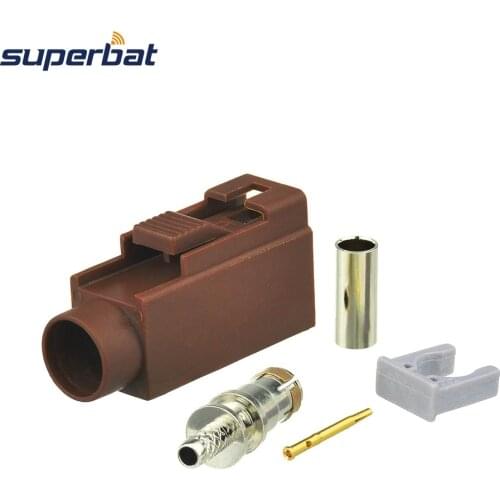 Superbat 10pcs Fakra Brown /8011 TV2 Connector Crimp Jack for Coaxial Cable RG316,RG174,LMR100