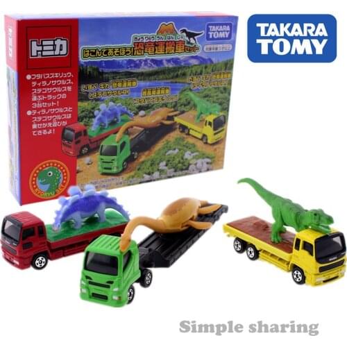 TAKARA TOMY Tomica Dinosaur Transport Car Diecast Miniature Caminhao Truck Model Kit Funny Magic Educational Toys