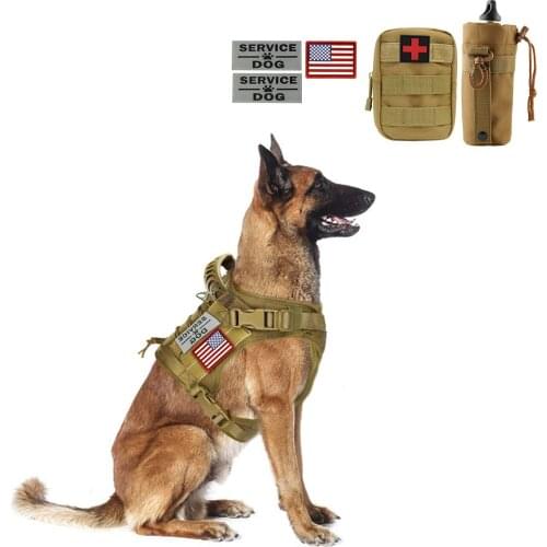 Tactical Dog Outdoor Breathable Water-Resistant Dog Backpack-Pet Detachable Pouches-D Ring for Dog Leash (XL, 02Khaki) clothes