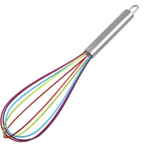 Stainless Steel Whisk Mixer Silicone Balloon Wire Hand Manual Egg Beater Used For Blending Whisking Beating Stirring Evenly