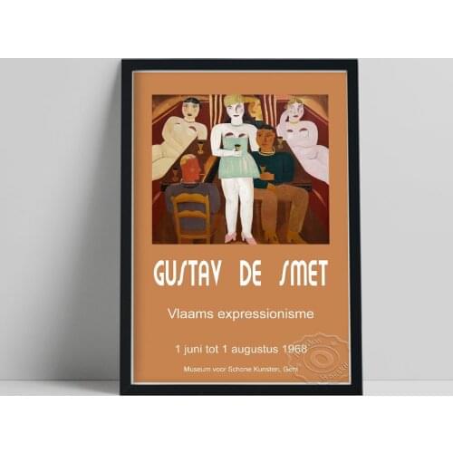 Vintage Exhibition Poster, Gustav De Smet Viaams The Good House Print, Expressionisme Wall Art, Figure Portrait Wall Painting