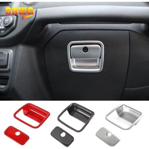 BAWA Interior Mouldings for Jeep Wrangler JL 2018 ABS Co-pilot Storage Box Cover Accessories for Jeep Wrangler jl