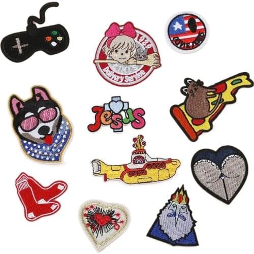 Embroidered Patch DIY Letter Animal Clothing Accessories Cloth Sticker Iron on Patches for Clothes Embroidery Iron on Patches