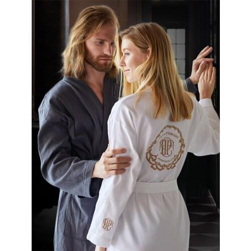 Five-star Hotel Bathrobe Female Long Cotton Towel Yukata Japanese Style Night Gown Male Couple Bath Towels 100% Cotton