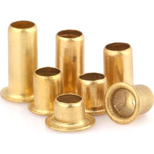 100pcs M0.9 M1.3 M1.5 M1.7 Tubular Rivets circuit board double-sided PCB nails Copper hollow rivet nuts