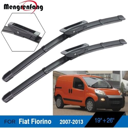 2 X Car Front Windscreen Wiper Blades Soft Rubber Wiper Bayonet Arms For Fiat Fiorino 2007 2008 2009 2010 2011 2012 2013