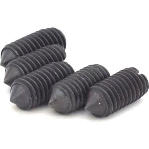 25-50PCS M2 M3 M4 GB71 DIN553 Black Carbon Steel Slotted Set Screw With Cone Point