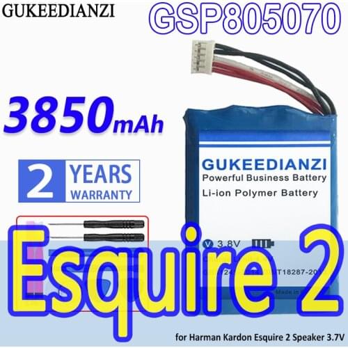 3850mAh GUKEEDIANZI High Capacity Battery GSP805070 for Harman Kardon Esquire 2 Speaker 3.7V Bateria