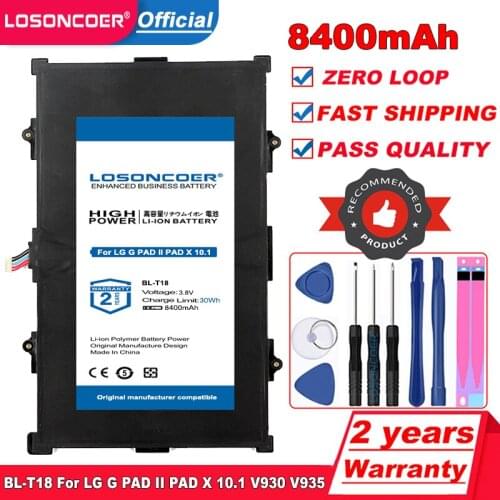 LOSONCOER BL-T18 8400mAh For LG G PAD II PAD X 10.1 V930 V935 Tablet PC Battery