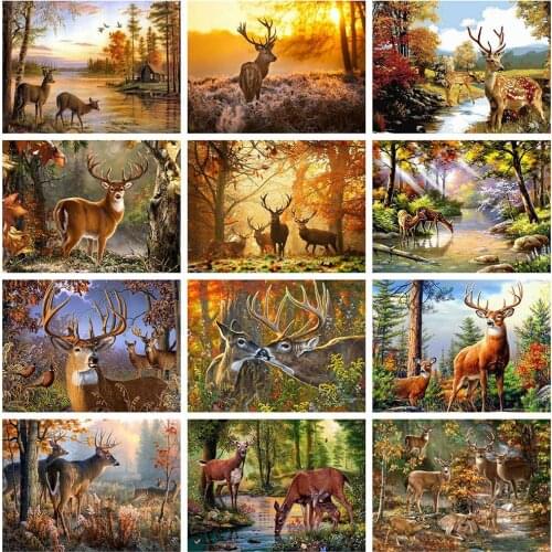 5D Diamond Embroidery Deer Full Square/Round Diamond Painting Animals Cross Stitch Mosaic Full Layout Crafts Home Decoration