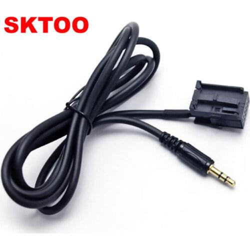 SKTOO 3.5mm jack Aux Audio Cable Male Plug Auto Car CD Audio Line Input Cable For Ford Fiesta Focus Mondeo PUMA/MK2/MK3/S-MAX