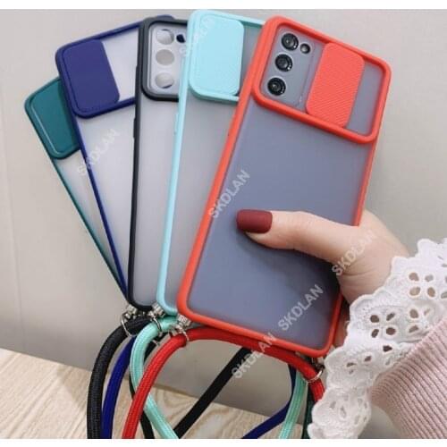 For OPPO Realme 8 8 Pro cover fashion Crossbody Lanyard Case For realme 8 8 pro Silde Camera Lens Protection Matte Back Cover