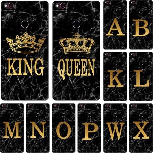Phone Case For ZTE Nubia Z17 Mini Lite Z11 Max Mini S Marble Golden alphabet background Soft Print Cover Fundas