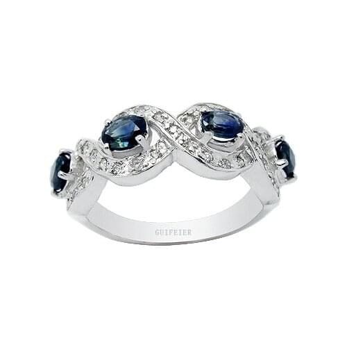 Elegant 925 Silver Sapphire Ring for Party 4mm*5mm Natural Sapphire Silver Ring Sterling Silver Sapphire Jewelry