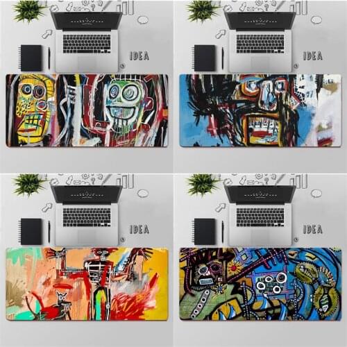 FHNBLJ Jean Michel Basquiat Art Graffiti Natural Rubber Gaming mousepad Desk Mat Free Shipping Large Mouse Pad Keyboards Mat