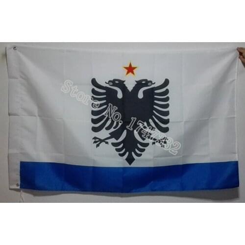 State ensign of Albania 1958-1992 Flag hot sell good 3X5FT 150X90CM Banner brass metal holes
