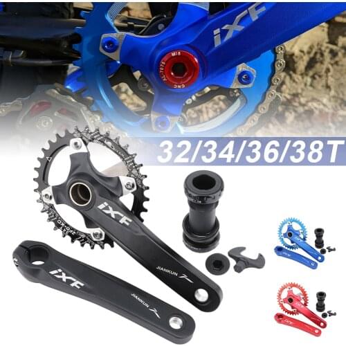 MTB Mountain Bike Hollow Integrated Crank IXF Modified Single Disc 104BCD 32T/34T/36T/38T Crankset Bottom Bracket guarnitura