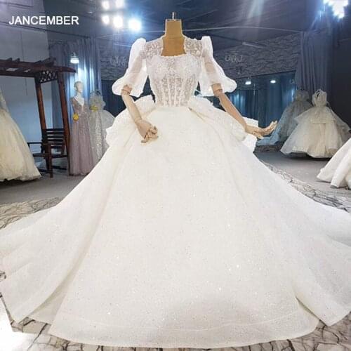 HTL2081 Multiple Ways To Wear Ball-Gown Beaded Crystal Luxury Sequined Wedding Dress 2021 Lace Up Back Sleeveless