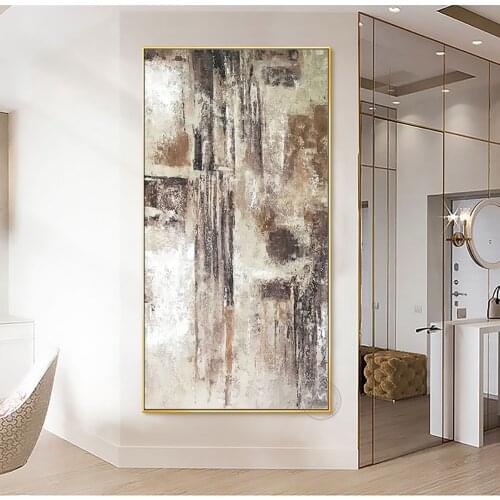 Paintings wall decor brown Hand painted canvas oil paintings abstract artwork canvas wall modern canvas painting for living room