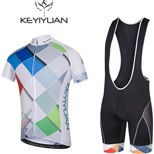 KEYIYUAN Mens Cycling Clothing Ropa Ciclismo Maillot Cycling Jersey shorts Set Sport Suit Riding Clothes/Bike Clothing hombre