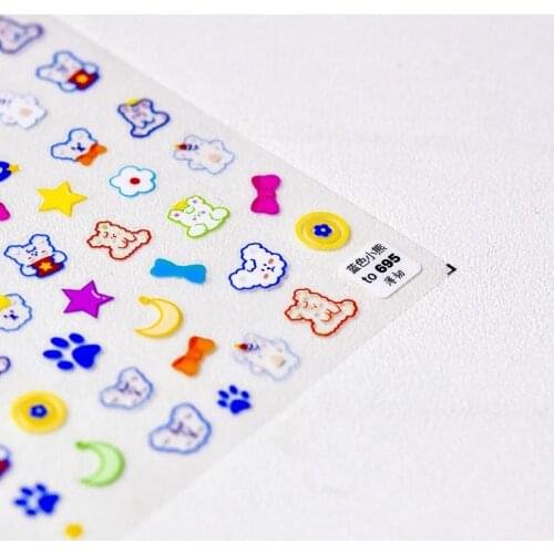 Beautizon Cute Bears High Quality 3D Engraved Nail Stickers Nail Art Decorations Nail Decals Design