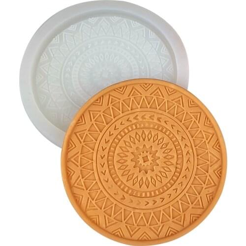 DIY Round Coaster Silicone Mold Tea Mat Coaster Epoxy Molds for Resin Casting Mould