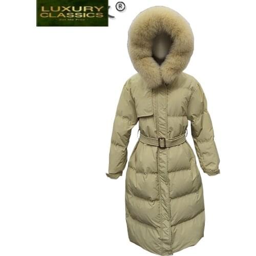 Jacket Woman Winter Womens White Duck Down Coat Female Real Fox Fur Hooded Down Parkas Womens Clothing 2021 Thick Warm Coats 1