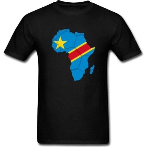 Summer Fashion African Ball Flag of The Democratic Republic T-Shirt Cotton O-Neck Short Sleeve Mens T Shirt New Size S-3XL