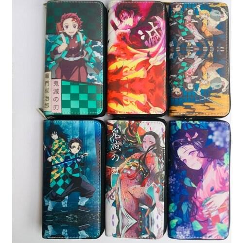 LISM Kimetsu no Yaiba Fashion Anime PU Wallet Bags Wallets Coins Casual Purses Card Unisex Gifts Birthday