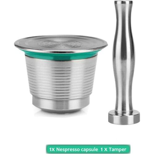 Stainless Steel Reusable Nespresso Espresso Press Coffee Capsule Refillable Filter Basket With Tamper Capsules Filters
