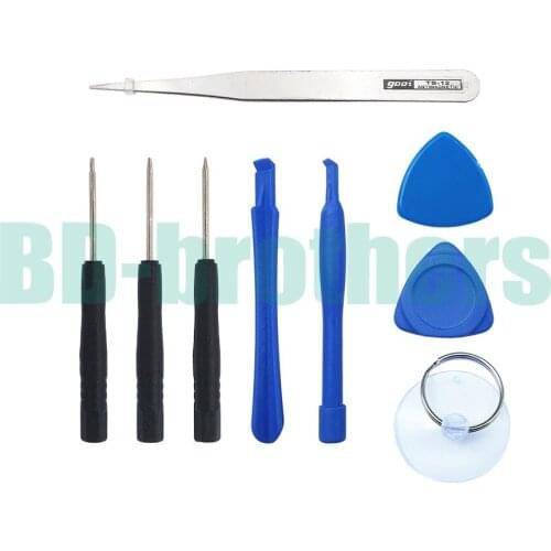 9 in 1 Pry Tool Opening Tools Kit With Tweezer For Samsung Cell phone iPhone 4G 5G 5S 5C 6S Plus 300sets /lot