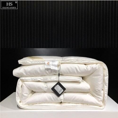 White Goose Down Quilt 3/3.5Kg Comforter Duvet Filling Power 800 Combed Cotton Tribute Silk Jacquard OEKO-TEX Certified Fashion