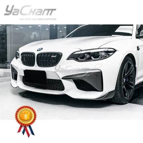 Dry Carbon Fiber Front Air Vent Fit For 2016-2019 F87 M2 OE Front Bumper Side Air Vent Upper Cover Caps Flap
