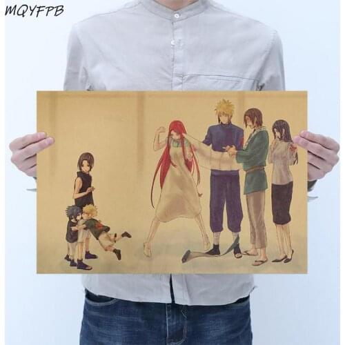 Japanese Anime Character Collection Kraft Paper Poster Home Room Bedroom Wall Decoration Painting Core 50.5x35cm
