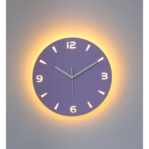 Living Room Simple Mute Hanging Backlight Clock Decoration Hanging Astral Movement Clock Night Lamp Ambience Light Bedroom Clock