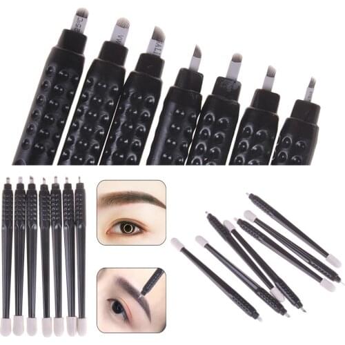 Manual 3D Eyebrow Tattoo Microblading Pen Permanent Makeup Gun Stainless steel Tattoo Supplies Flat Blade Needles