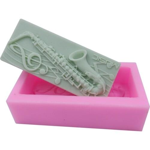Saxophone Design Soap mold DIY Silicone Soap Mould Handmade Silicone Molds for Soap Making