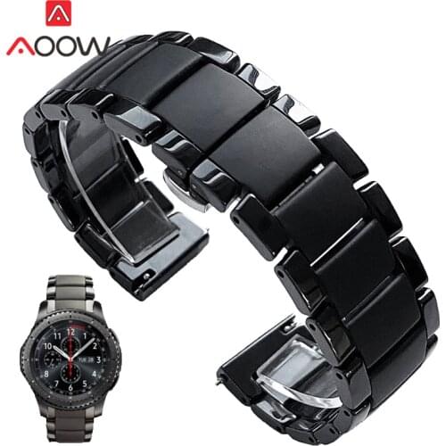 20mm 22mm Ceramic Strap Replacement Band for Samsung Galaxy Watch3 Active2 42mm 46mm Gear S3 Huawei Watch GT 2 Amazfit GTR 47mm
