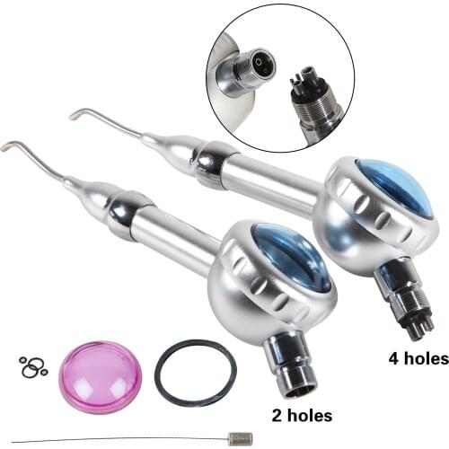 2pcs Dental 3 Way Air Water Spray Triple Syringe Handpiece With 4pcs Nozzles Tips Right Left Button Cleaning Teeth Aluminum