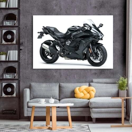 Superbike Kawasaki Ninja H2 SX Motorcycle Wallpaper Wall Art Posters Canvas Print Paintings for Living Room Decor Boys Gift