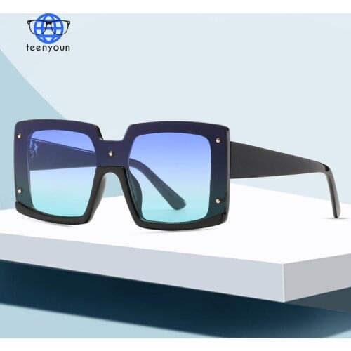 TEENYOUN Square Sunglasses For Women Men Black Square Sun Glasses Oversized White Square Eyeglasses Shades 2021 UV400
